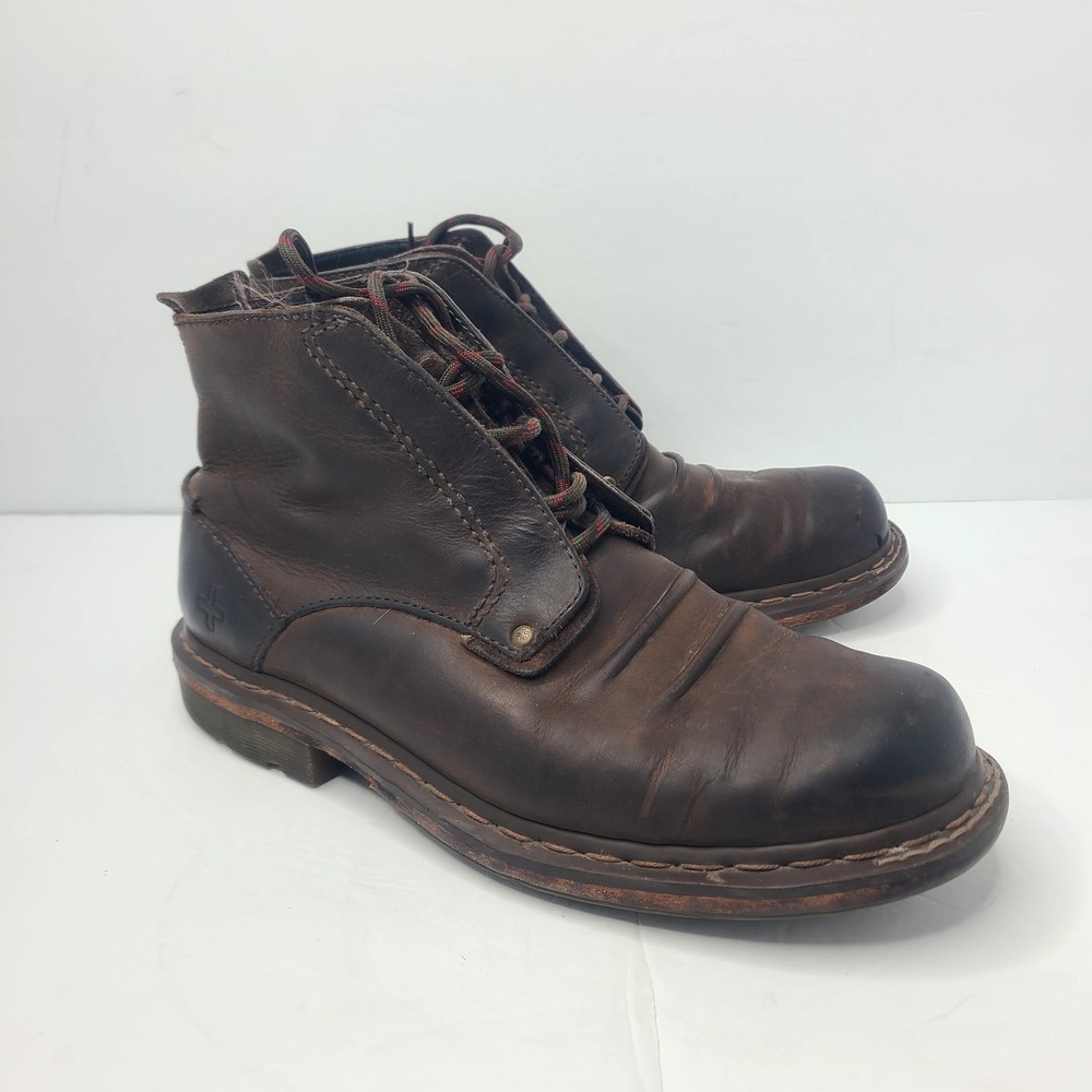 Dr. Martens 11539 Brown Leather Combat Boots Y2K Grunge Workwear US 11 00s